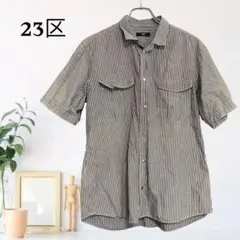 zB674【M】23区 シャツ サファリ 半袖 ワーク ユーティリティ