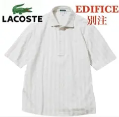 ラコステ　EDIFICE別注　ポロシャツ モノグラムジャカード　LACOSTE