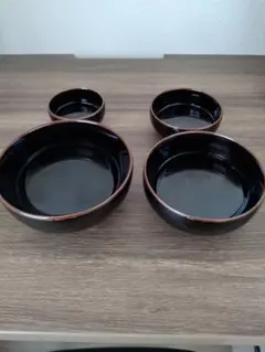 白山陶器食器セット　天目　豆鉢　ひめとんすい　汁椀　おかゆ碗のサムネイル