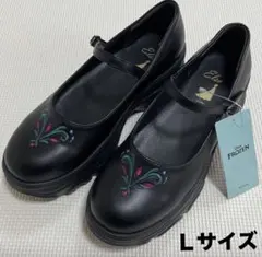 【新品】 しまむら アナ雪 エルサ 厚底 バレエシューズ ブラック L ちはるのサムネイル