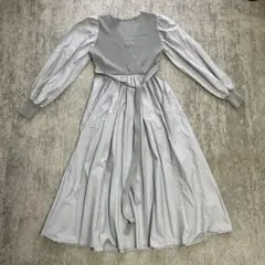 グレー ラップスタイル ロングワンピース