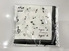 agnès b. ハンカチ　音符　アニエスベー　白　ホワイト