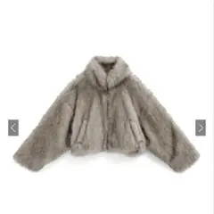 GRL ショート丈ファージャケット　アイボリー　［dpk409］