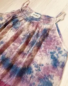 インド製 caliner タイダイ染めコットンガーゼ100%ノースリーブブラウス