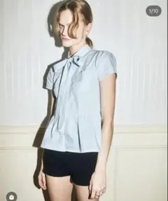 épine peplum blouse stripe blue