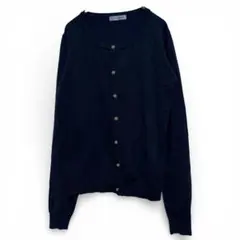 ヘルシーカレン　カーディガン　M ネイビー　春　羽織　長袖　クルーネック　ボタン