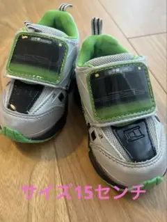 キッズスニーカー シルバー/グリーン　プラレール　山手線　靴
