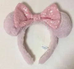 ミッキー耳カチューシャ ピンク スパンコール