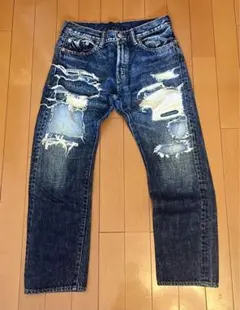 DENIM DUNGAREE クラッシュ リメイク 風 12oz デニム　150