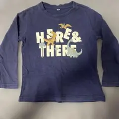 恐竜プリント　長袖　ネイビー