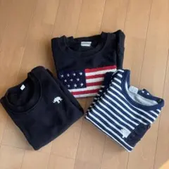 トレーナー 100cm 黒 ストライプ