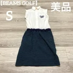 ビームスゴルフ ワンピース ライトグレー×ネイビー レディース S