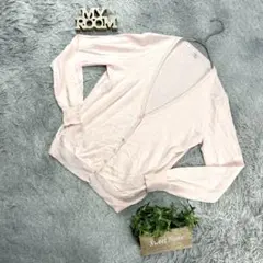 【UNIQLO】ユニクロ Vネックニットカーディガン(M)ピンク 薄手