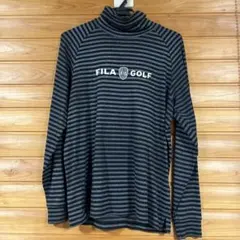 FILA GOLF ストライプタートルネックシャツ