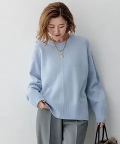 23区 洗える カシミヤブレンド クルーネック ニット