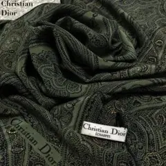 【極美品】クリスチャンディオール シルク ペイズリー柄 大判スカーフ ストール