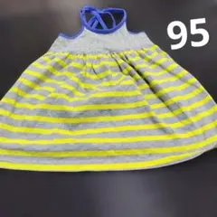 GAP キッズ ワンピース 95cm グレー イエロー ボーダーのサムネイル