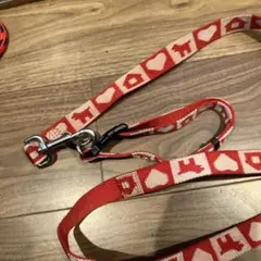 犬用 首輪 リード セット レッド ハート柄