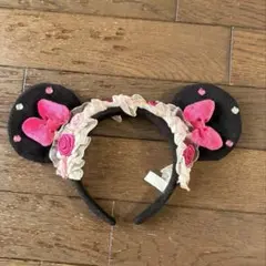 ミニー　カチューシャ　フリル　薔薇　ピンク