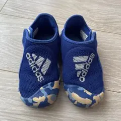 adidas サンダルネイビー 迷彩 キッズスリッポンシューズ　16 cm