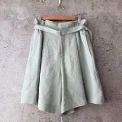 ミラオーウェン　ミントグリーン　ベルト付き　ショートパンツ　キュロット　春　夏のサムネイル