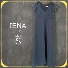 【イエナ】ドット柄　ロングワンピース　フレンチスリーブ　S　夏