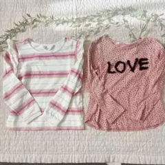 H&M 長袖カットソー 2枚セット 110-116cm 女の子服　秋服