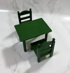 初期　シルバニアファミリー　緑家具　テーブルセット