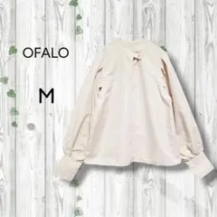 OFALO　ブラウス　バルーンスリーブ　バンドカラー　オーバーサイズ　ベージュ