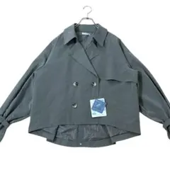 dearful◇大きいサイズ　3L　ショート丈　トレンチコート　カーキ◇新品✨のサムネイル