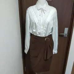 最終再値下げ美品Christian Dior巻きスカート風膝丈スカートサイズM