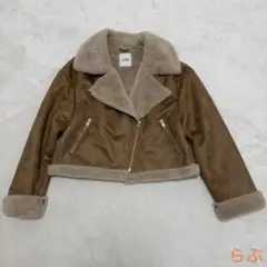 【美品】GYDAファー付きレザージャケット GYDA レザージャケット ライダース レイヤードエコファーライダース