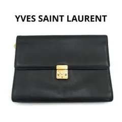 YVES SAINT LAURENT YSL サンローラン クラッチバッグ 黒