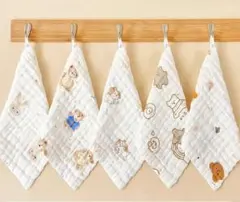 お得!６重ガーゼタオル ハンカチ 5枚セット 動物柄