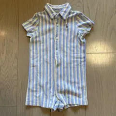 美品　Ralph Lauren ストライプロンパース 6M 70