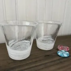 津軽びいどろ　グラス　ホワイト　津軽びいどろ箸置き　酒器　フリーグラス