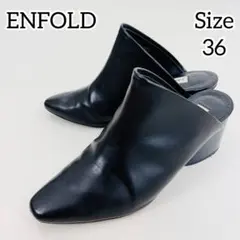 2684【美品】エンフォルド レザー ミュールサンダル ハイヒール レザーのサムネイル
