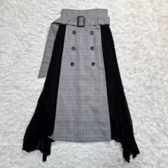 極美品✨sacai サカイ　レースドッキングスカート　ロング　タイト　グレー 極美品✨sacai サカイ レースドッキングスカート ロング タイト グレー