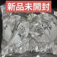 シルバー黒の花柄 脇肉すっきり 補正ブラ　ショーツセット(アンダー60〜90cmのサムネイル
