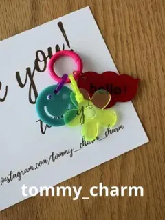 お買い得！No.1028 じゃらじゃらキーホルダー　カラフルスマイル①