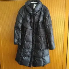 自由区　ダウンコート 女優襟 ダブルボタン カーキ系　サイズ40 自由区 襟付きダブルダウンコート40