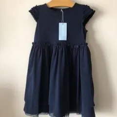 タルティーヌ　エ　ショコラ　ワンピース　110 新品　レース　チュール　ネイビー