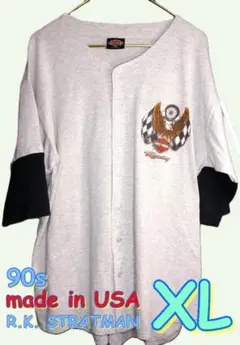 【激レア✨】90s ハーレーダビッドソン ベースボールシャツ USA製 XL