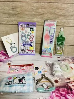 サンリオ☆ポチャッコ☆ガチャ・ぷちリング・ブックマークコレクション5点セット♪