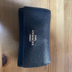 COACH ブラック レザー キーケース