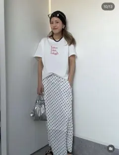 Helm x SAORI ドット柄 マキシロングスカート Mのサムネイル