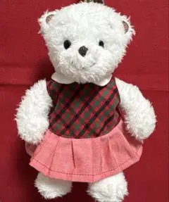 ハンドメイド　着せ替服　　　ファミリア　マスコットベア－用　ワンピース　赤