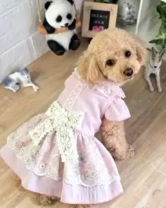 ハンドメイド犬服・キュート♥️エレガント ギャザーたっぷりドレス