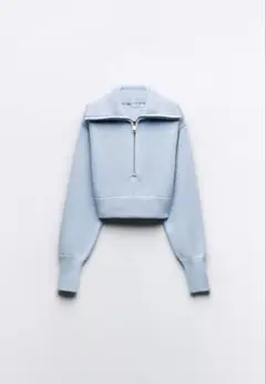 ZARA ライトブルーショート丈ニット　Sサイズ