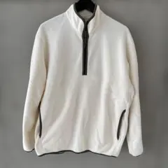 UNIQLO ハーフジップ フリースジャケット XL ホワイト